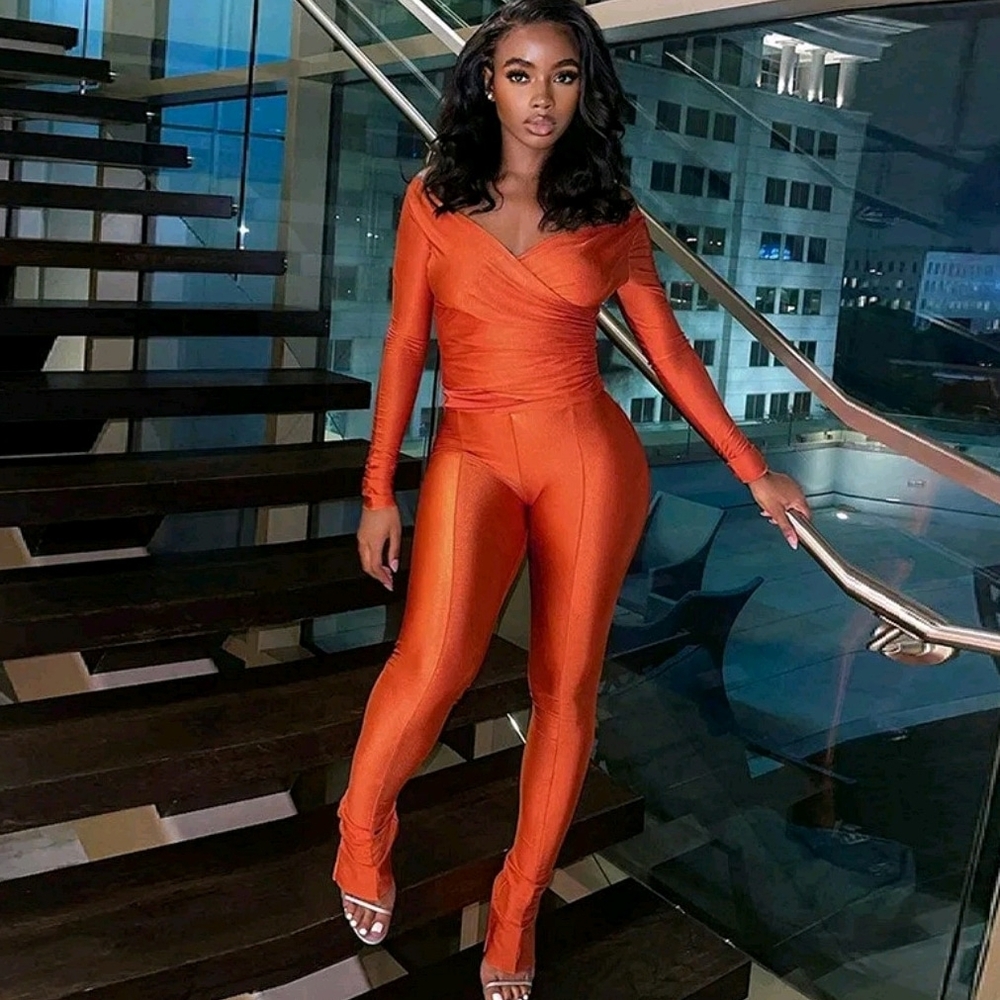 Elegant Orange Jumpsuit